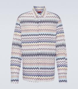 Хлопковая рубашка с узором зигзаг Missoni, Multicolor White Tones