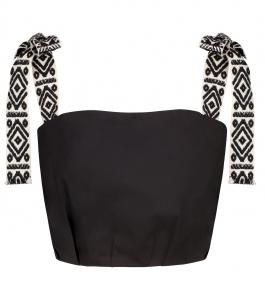 Укороченный топ Ritals из эластичного хлопкового микса Johanna Ortiz, черный