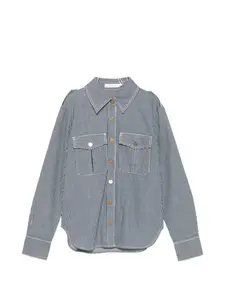 Джинсовый топ в полоску с карманом Zimmermann, синий