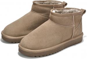 Женские ботильоны Project Cloud из 100% натуральной кожи - водоотталкивающие с стелькой из памяти формы, зимние ботинки для женщин - модная обувь и удобные женские ботильоны (Hippy), Taupe