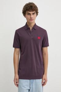 Рубашка-поло HUGO из хлопка, фиолетовый