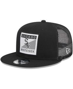 Мужская черная кепка Chicago White Sox Scratch Squared Trucker 9FIFTY Snapback New Era