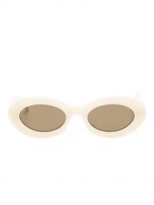 Солнцезащитные очки овальной формы Saint Laurent, белый
