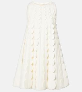 Платье миди с абстрактным принтом мазок кисти Oscar de la Renta, слоновая кость