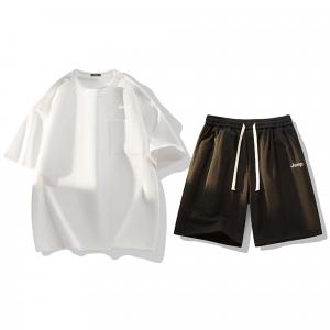 Тонкий футболка Casual Sportswear Unisex с круглым вырезом Jeep, белый (белый top+черный bottom)