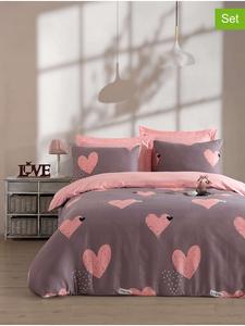 Комплект постельного белья Яна серо-розового цвета Colourful Cotton, 155x220 см