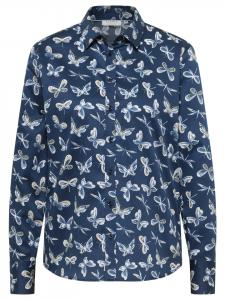 Блузка прямого кроя темно-синего цвета Eterna