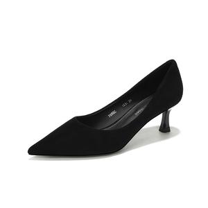 Женские туфли на тонком каблуке и высоком каблуке QITUMAUL, Black[Heel Height 5.5Cm]
