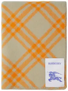 Шерстяное одеяло в клетку BURBERRY, нейтральный