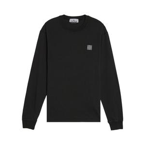 Футболка Stone Island Fissato Effect Long-Sleeve T-Shirt, Black