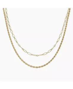 Многослойное ожерелье из цепей и веревок Bearfruit Jewelry, gold