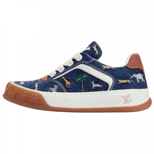 LOUIS VUITTON Кроссовки The Darjeeling Limited Collaboration Tilted Fabric Low top Skateboard Men's Blue