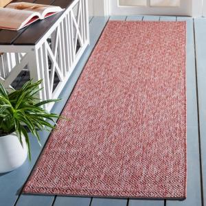 Ковер SAFAVIEH, 69 x 305 см, Washable Outdoor Courtyard Collection - Runner, Red, без линьки и легкий в уходе, идеально для патио, прихожей, гардеробной, коридора, кухни (CY8520-36522)