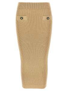 Миди-юбка в рубчик BALMAIN, бежевый