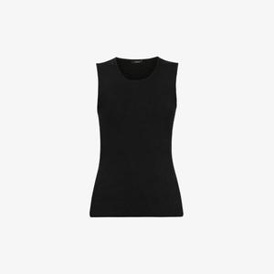 Майка из смесового шелка с овальным вырезом Joseph, черный