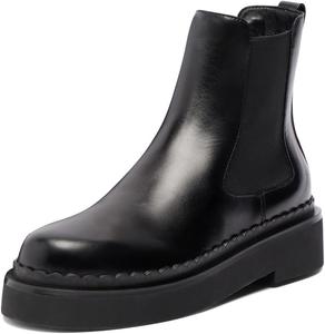 Женские ботинки челси Miss Left с эластичной платформой, низким каблуком, круглым носком, удобные для повседневной носки и прогулок, размер 4-16 US, Black