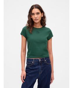 (W) Укороченная футболка из хлопкового трикотажа с логотипом GAP