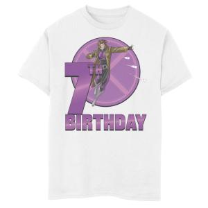 Футболка с изображением значка на 7-й день рождения Gambit Marvel X-Men Gambit для мальчиков 8–20 лет Marvel, белый