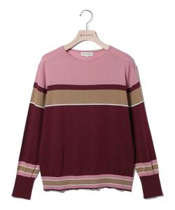 Вязаный свитер с кашемировой каймой