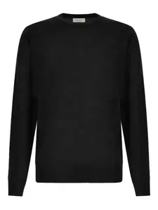 Шерстяной свитер с круглым вырезом Canali, черный