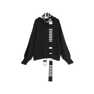 ELLE Толстовка женская черная с V-образным вырезом