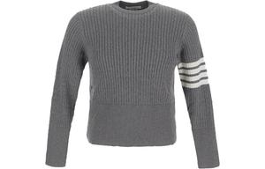 Футболка с 4-полосной детализацией THOM BROWNE, серая