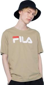 Мужская хлопковая футболка Fila FH7301 с коротким рукавом и большим логотипом, тусклый бежевый