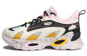 Кроссовки женские Chunky с низким верхом, черные/оранжево-желтые Peak