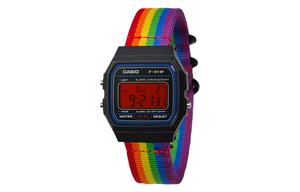 CASIO Мужские часы Retrofit Series с кварцевым механизмом и нейлоновым ремешком, черный циферблат