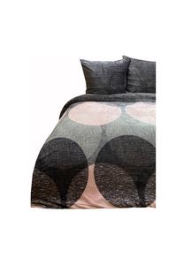 Современный плюшевый пододеяльник на молнии Cofi, антрацит/розовый 155x220 см