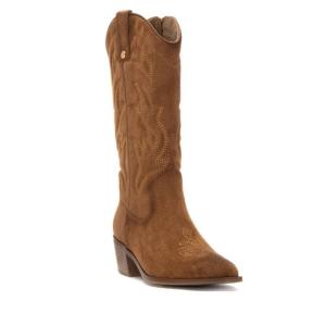 Женские замшевые итальянские сапоги в стиле вестерн XTI, Camel