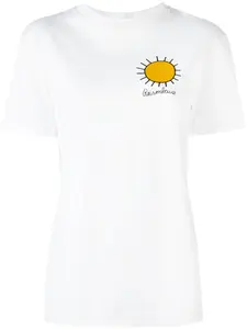 Футболка с вышитым солнцем Christopher Kane, белый