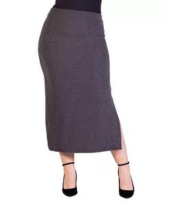 Юбка макси из трикотажной ткани в рубчик больших размеров 24seven Comfort Apparel, черный