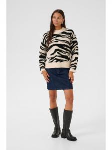 Kaffe Вязаный свитер свободного кроя KAsandra, цвет Turtledove/Black Animal