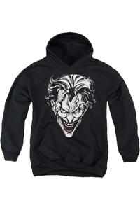 Батмен Джокер красный на черном детский худи с капюшоном Gildan