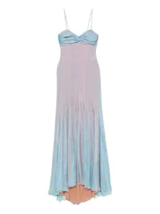 Платье Giustina из плиссированного шелка Maria Lucia Hohan, синий