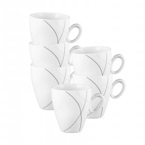 Набор из 6 кружек с ручкой Trio Highline, бело-серый, 0,3 л Seltmann Weiden, белый/серый