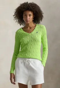 Хлопковый свитер крупной вязки с v-образным вырезом Polo Ralph Lauren, Bright Leaf