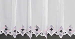 Шторы Kranzusch, шторы в стиле кафе с современной вышивкой на люверсах, 45x48 см (В/Ш), ежевичный/темно-фиолетовый, шторы для бистро, кухонные шторы, 1 упаковка Gardinen Kranzusch