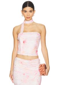 Топ без бретелек Nina More To Come, pink floral