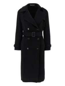 Двубортное пальто с поясом TAGLIATORE, черный