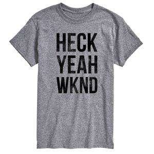 Мужская большая и высокая футболка с рисунком "Heck Yeah Wknd" License, серый
