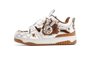 Кроссовки MR.PESIN Skateboarding Shoes Unisex Low-top White, коричневый