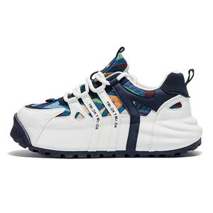 Wooden Rabbit Амортизирующие нескользящие износостойкие низкие повседневные туфли для мужчин с эффектом увеличения роста бело-голубые, цвет White Blue