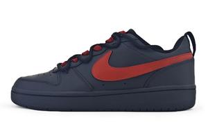 Nike Court Borough Low 2 Black Red Tone две стойкие к истиранию низкие детские скейтбординговые туфли Dark Red для подростков
