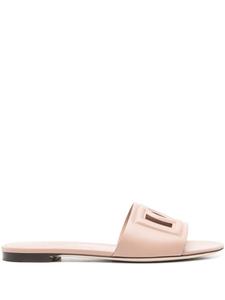 Кожаные шлепанцы с логотипом Dolce & Gabbana DG, розовый