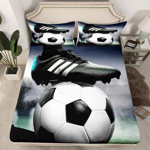Erosebridal Футбольный комплект постельного белья для мальчиков, серая расцветка с принтом мячей, Multi 03