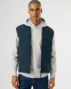 Мужской гибридный жилет на молнии Pepe Jeans, темно-синий