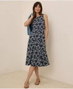 Женское платье из органического хлопка с расклешенным силуэтом и вырезом на спине Fit & Flare Keyhole Back Pact, синий