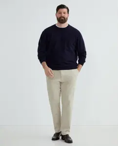 Мужской джемпер с круглым воротником, гладкий, кашемировый Emidio Tucci, темно-синий